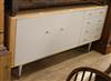 A 1960's Hille's beech and composition veneered sideboard W.183cm                                                                      