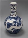 A Chinese blue and white vase height 35cm                                                                                              