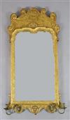 A George II giltwood and gesso wall mirror, W.1ft 10in. H.3ft 3in.                                                                     