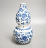 A Chinese blue and white double gourd vase 25cm                                                                                                                                                                             
