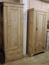 Two pine wardrobes W.78cm and 84cm                                                                                                     