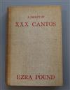 Pound, Ezra - A Draft of XXX Cantos, 1st edition, one of 200, 8vo, original linen uncut, spine browned, worm to                        