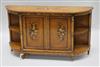 A miniature satinwood credenza height 23cm width 39.5cm                                                                                