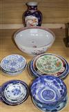 A quantity of Oriental blue and white ceramics                                                                                         