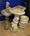 A quantity of reconstituted stone garden items                                                                                         