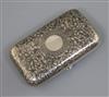 A late 19th century Russian 84 zolotnik silver and niello cigarette case, gross 139 grams.                                             