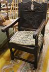 An oak wainscot chair                                                                                                                  