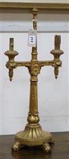 A pair of giltwood twin branch table lamps height 57cm                                                                                 