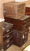 A large quantity of furniture restorers accessories in chests W.45cm, 42cm, and 40cm                                                   