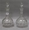 A pair of Victorian cut glass decanters                                                                                                