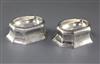 A pair of George I Brittania standard silver trencher salts by James Rood, 81mm.                                                       