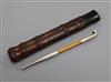 A Japanese lacquer tobacco pipe, cased length 22cm                                                                                     