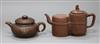 A Mao Tse Tung Yixing teapot and another Yixing teapot tallest 13cm                                                                    