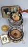 A Victorian hand mirror, four plated coasters, framed miniature and three other items                                                                                                                                       