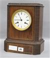 A Le Roy et Fils silk suspension rosewood and brass inlaid mantel clock height 28cm                                                    