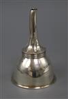 A late 18th/early 19th century Scottish silver wine funnel by William & Patrick Cunningham, 13cm.                                      