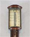 Dollond of London. A Regency mahogany bowfront stick barometer, 3ft 2in.                                                               