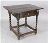 A 17th century oak centre table, W.2ft 9in. D.2ft 3in. H.2ft 6in.                                                                      