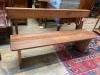 An oak pew, length 137cm, depth 41cm, height 77cm                                                                                                                                                                           