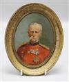 Ethel W. Grey, oil on board, portrait miniature of Lord Roberts 13 x 9.5cm.                                                            