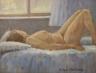 Anton Matthews (1925-2008), oil on board, Reclining nude, signed, 18 x 23cm                                                                                                                                                 
