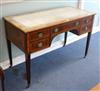 An Edwardian mahogany and satinwood banded writing table W.122cm                                                                       