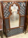 A set of three carved hardwood Moorish style wall mirrors W.67.5cm                                                                     