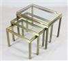 Guy Lefevre for Maison Jansen. A nest of brushed gilt metal tables, 1ft 8in. x 1ft 2in. H.1ft 3in.                                     