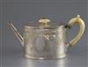 A late Victorian silver oval teapot by William & John Barnard, gross 17.5 oz.                                                          