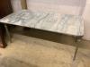 A rectangular marble top brass coffee table, width 109cm, depth 52cm, height 43cm                                                                                                                                           