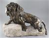 Thomas Cartier. A bronze figure of a roaring lion, width 24in. height 17in.                                                            