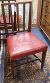 A set of six George III mahogany dining chairs                                                                                         