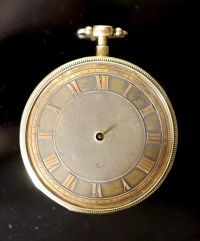 An early 19th century Swiss or French engine turned gold (tests as 18ct) musical open face keywind pocket watch (a.f.),                