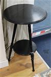 A Jas Shoolbred ebonised tripod table w.43cm                                                                                           