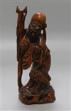 A Chinese rootwood carving of a sage height 24cm                                                                                       