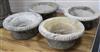 A set of four reconstituted stone basketry effect garden tubs W.54cm approx.                                                           