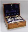 A 19th century rosewood and brass mounted vanity case, plated mounts                                                                   