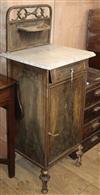 A 19th century painted tin bedside cabinet W.43cm                                                                                      