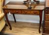 A Victorian rosewood side table fitted two drawers, on cabriole legs W.96cm                                                            