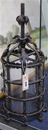 A wrought iron lantern height 55cm                                                                                                     