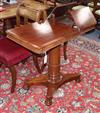 A Victorian mahogany reading table with adjustable top W.90cm                                                                          