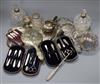 A silver hand mirror and a quantity of assorted plated wares.                                                                          