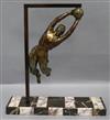 A French Art Deco model of a footballer on marble stand height 38cm                                                                    