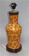 A Kashmir papier mache lamp base height 41cm                                                                                           