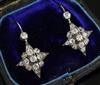 A pair of Victorian gold, silver and old mine cut diamond set drop earrings, overall 31mm.                                             