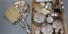 A collection of assorted mainly 20th century 'Reynolds Angels' silver dressing table items including toilet jars, brushes etc.         