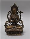 A bronze seated figure of Tara height 21.5cm                                                                                           