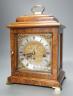 A George II style burr walnut striking and chiming eight day bracket clock, by Comitti, 32cm                                                                                                                                