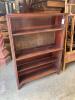 Two Victorian mahogany bookshelves, width 93cm, depth 24cm, height 127cm (adapted)                                                                                                                                          