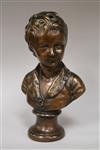 A bronze bust of a youth height 20cm                                                                                                   